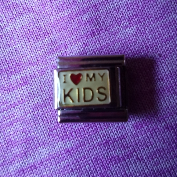 "I ♥️ MY KIDS" Italian Stainless Steel Charm Link - Picture 3 of 6